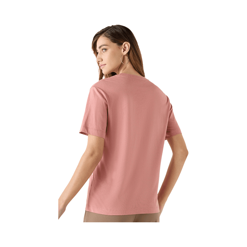 Relaxed Fit Crew Neck T-shirt for Women - Pink - Size - XS
