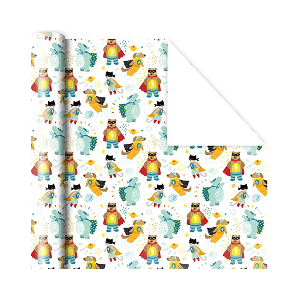 Super Hero Animals Design Gift Wrapping Paper