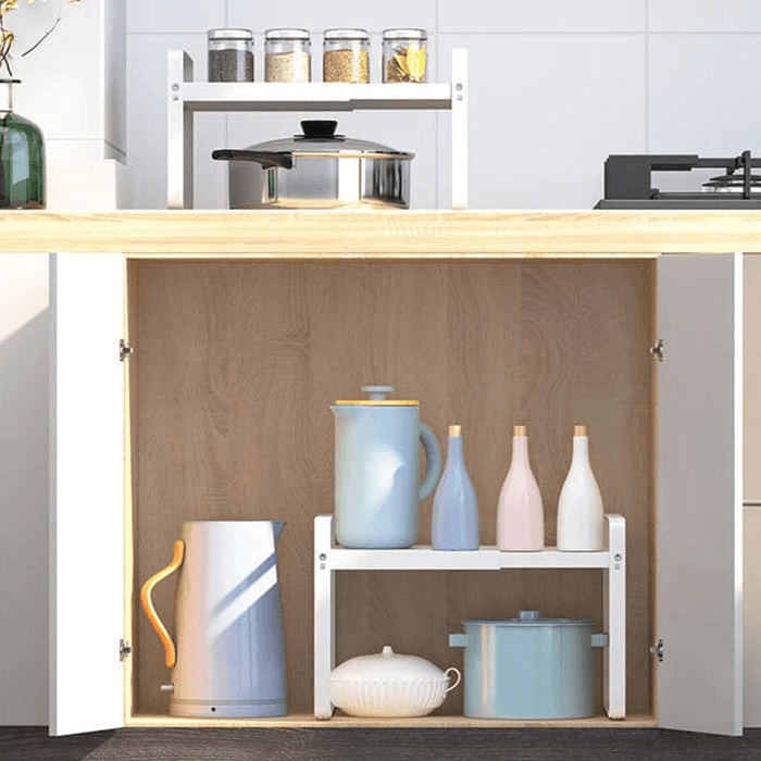 Stainless Steel Expandable Kitchen Cabinet Storage Rack