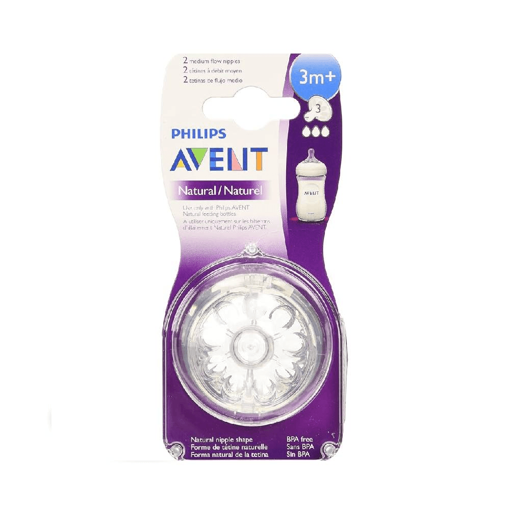 Philips Avent Natural Medium Flow Teats For 3+ Months 2Pcs No.3 