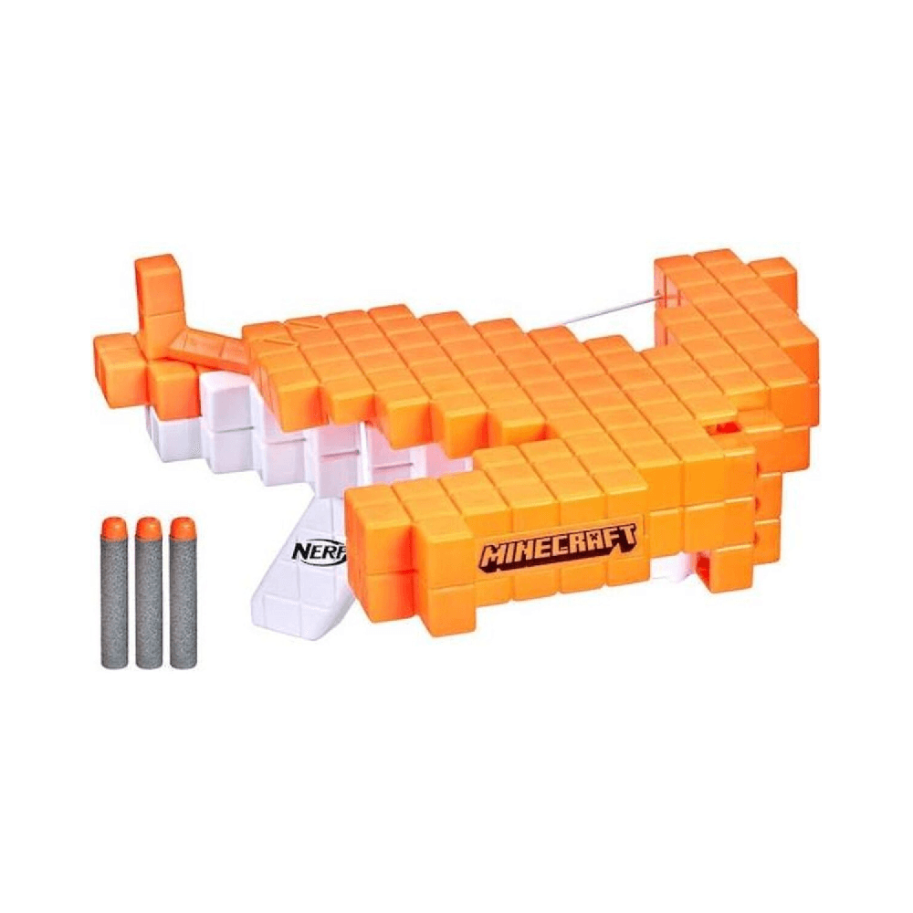 Nerf Minecraft Pillager's Crossbow Dart-Blasting Crossbow with 3 Official Nerf Elite Darts
