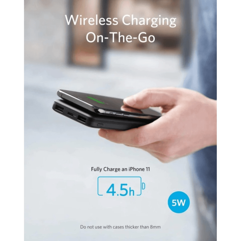 Anker Wireless Portable Charger, Powercore 10,000Mah Power Bank With Usb-C (A1615H11)