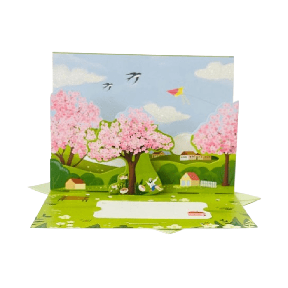 3D Sakura Trees Greeting Card