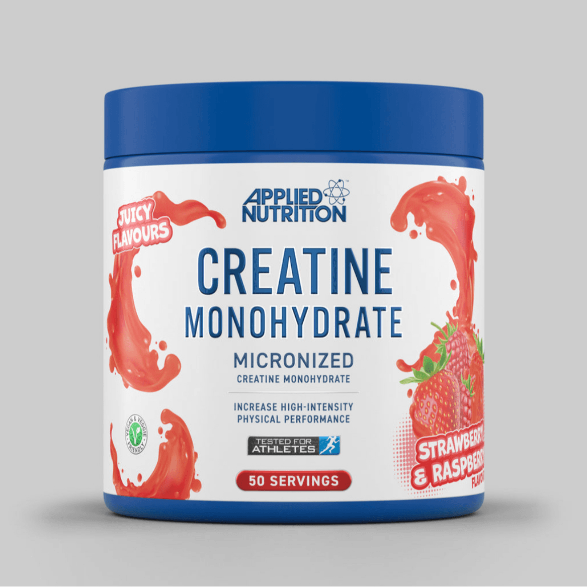 Applied Nutrition, Creatine, Monohydrate, Micronized, 250 G 50 Serving, Strawberry & Raspberry