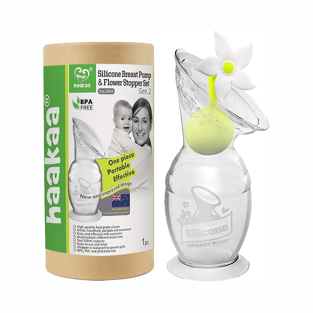 Haakaa Silicone Breast Pump & Stopper 150ml  - White