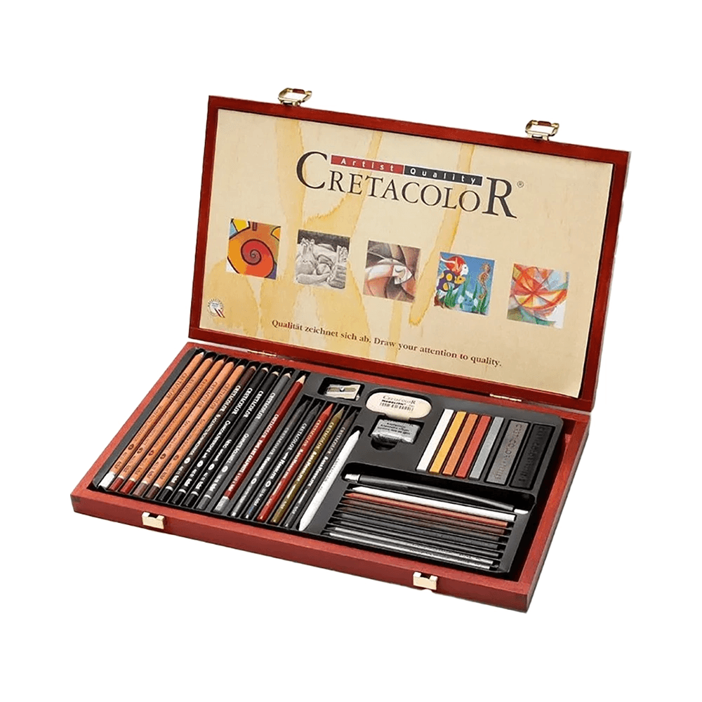 Cretacolor Ultimo Sketching Pencils & Leads Wooden Box Set 36Pcs 