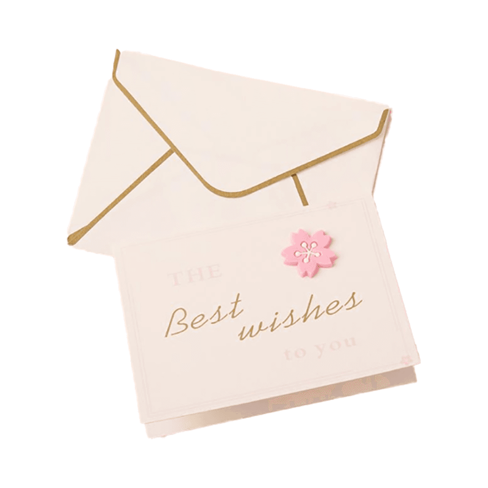 Best Wishes Card With Flower Design Small 