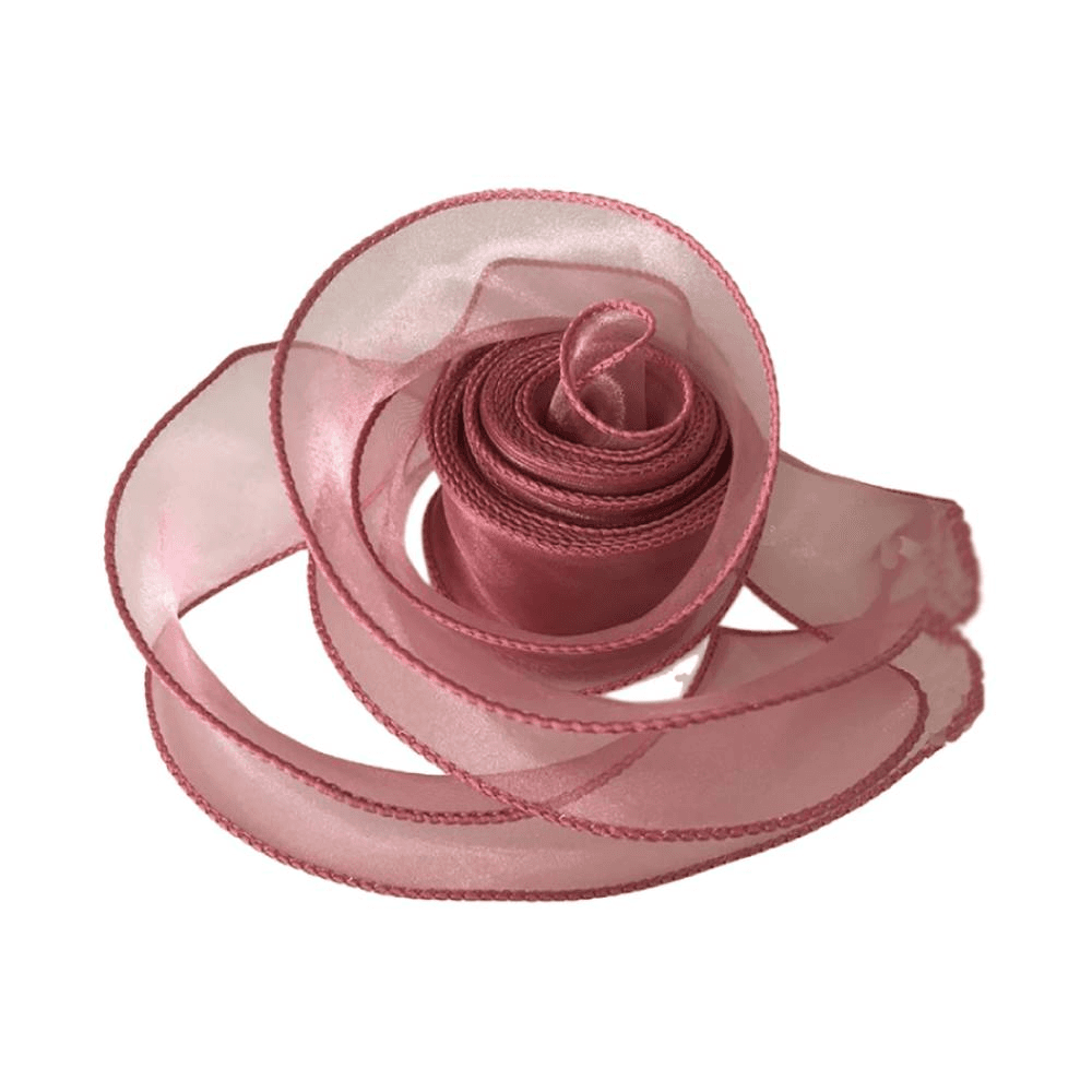 Wired Organza Ribbon 10yards - Dusky Pink