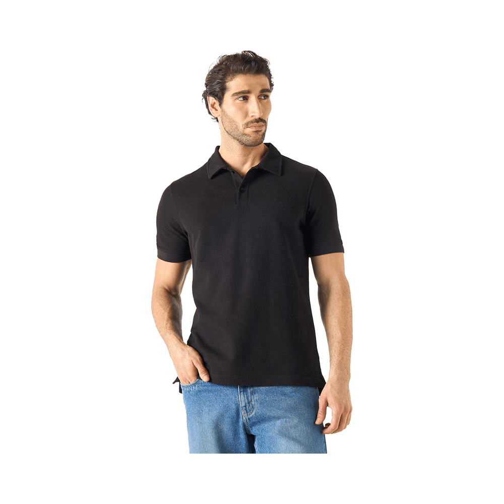 Polo T-shirt with Short Sleeves for Men - Black - Size - L