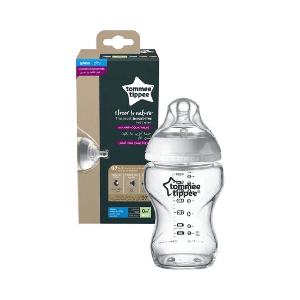 Tommee Tippee Closer To Nature Clear Glass Feeding Bottle 250ml