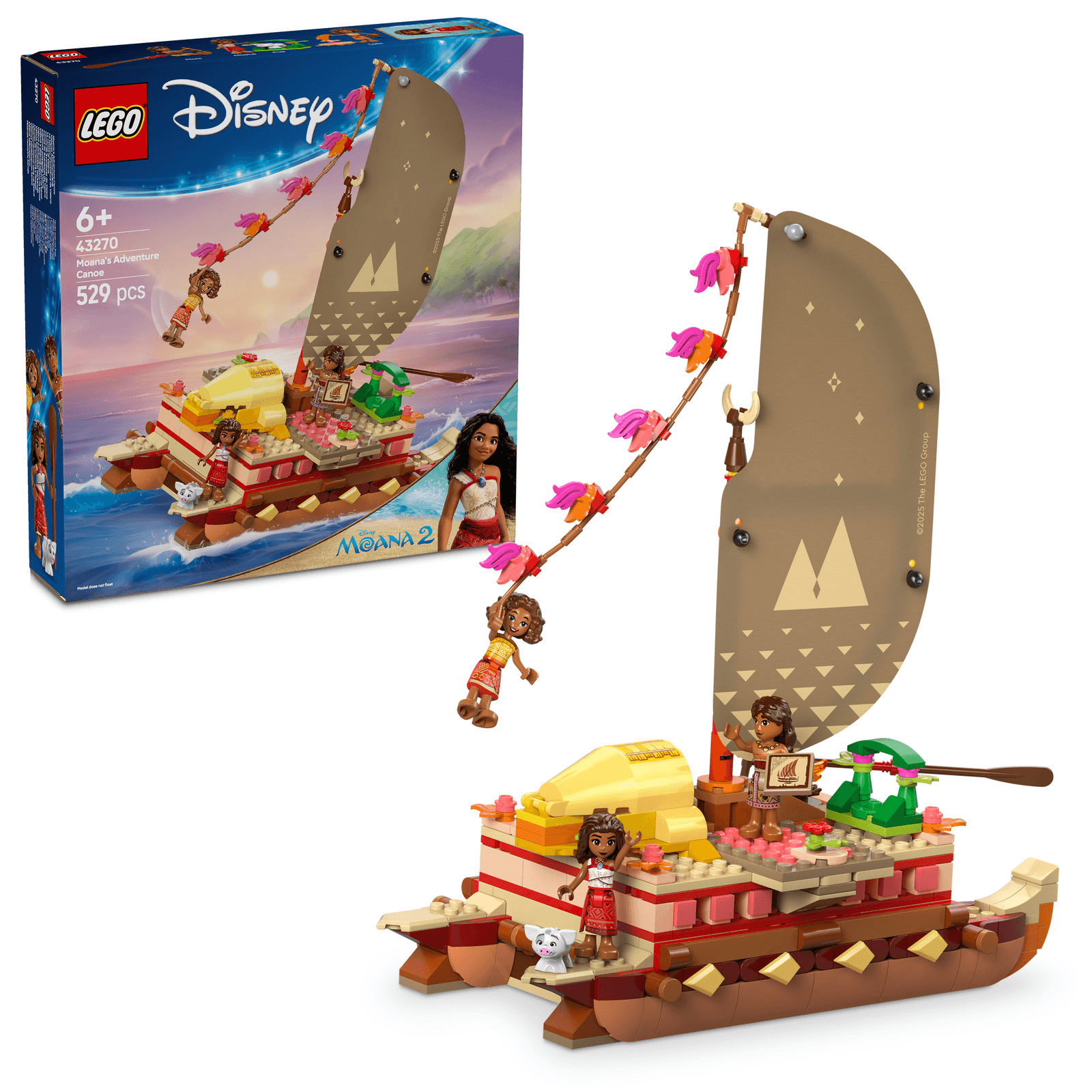 Lego Disney Moana’S Adventure Canoe 43270 Building Set (529 Pieces)