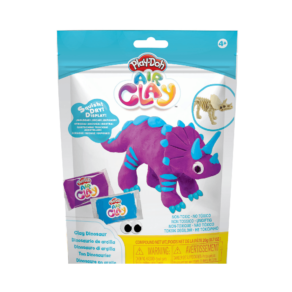 Play-Doh Air Clay With Dinosaur Fossil Frame - Violet & Blue