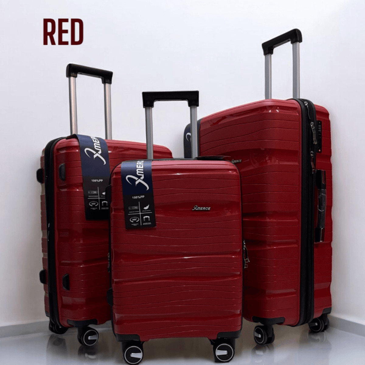 Model 2302 - Pp High Quality Hard Shell Spinner Wheels Carry On Travel Suitcase 3Pc'S Set	Np185