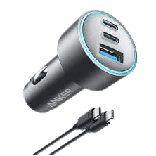 ANKER  67W Powerful Triple - Port Car Charger Anker Car Charger ( 67w, 3-Port ) with USB-C Cable B2731HA1