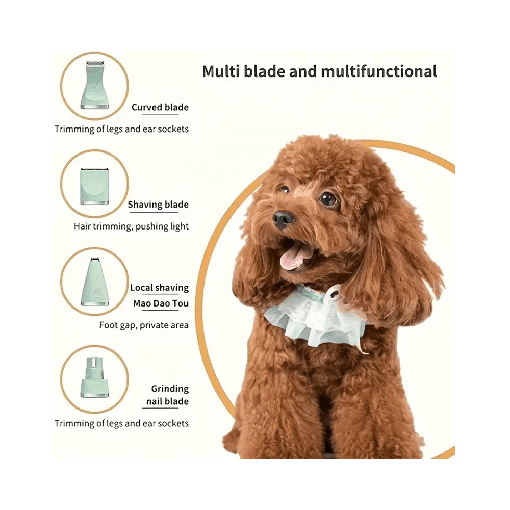 4-in-1 USB Rechargeable Pet Grooming Kit for Cats and Dogs