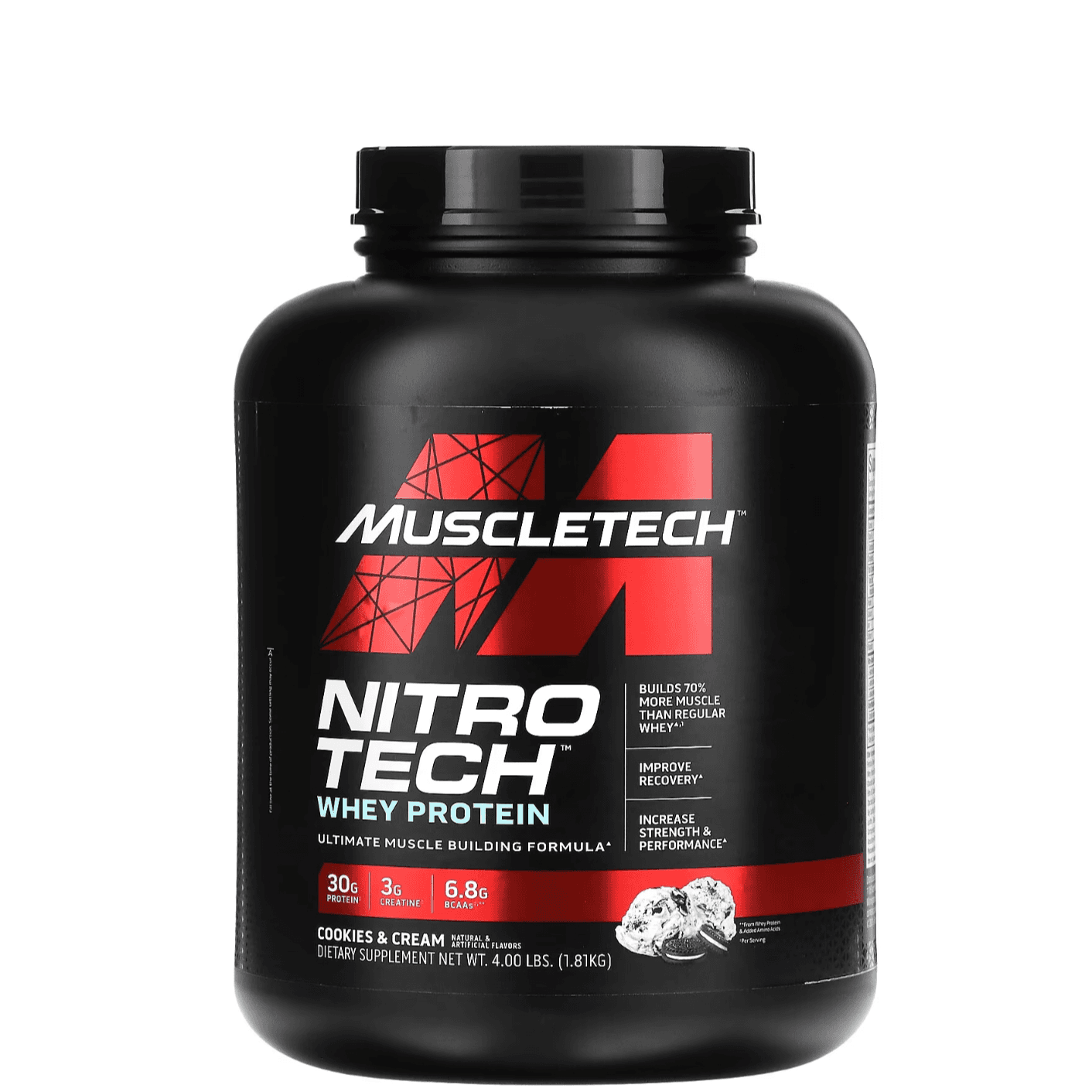 Muscletech, Nitrotech Whey Protein, 4 Lb, Cookies And Cream