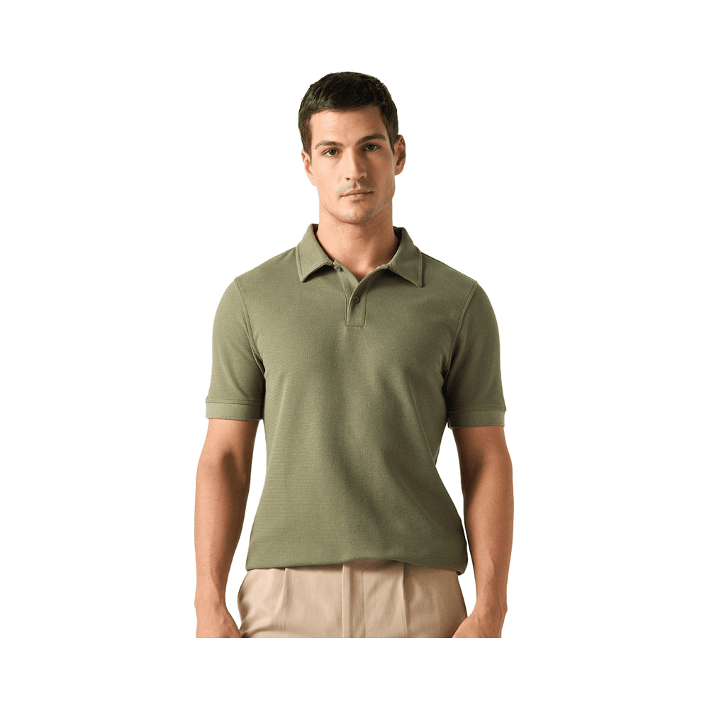 Polo T-shirt with Short Sleeves for Men - Olive Green - Size - L