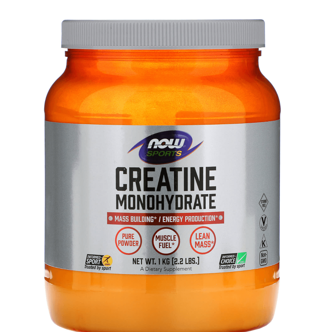 Now Creatine Monohydrate Unflavored 1Kg 200 Serving