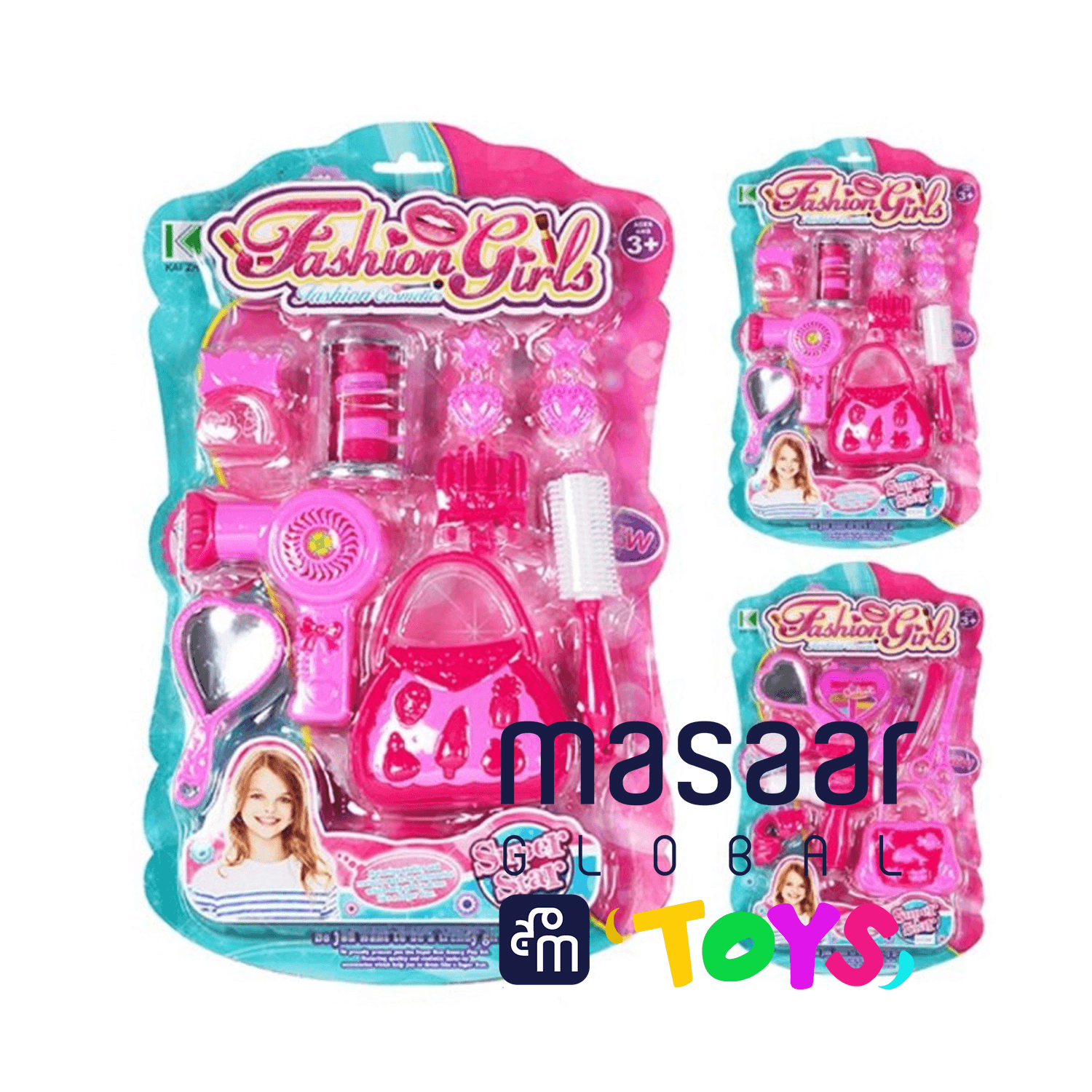 Kids Beauty & Hair Play Set | Pink Salon Toy Pack For Children -Kz-2599Ab