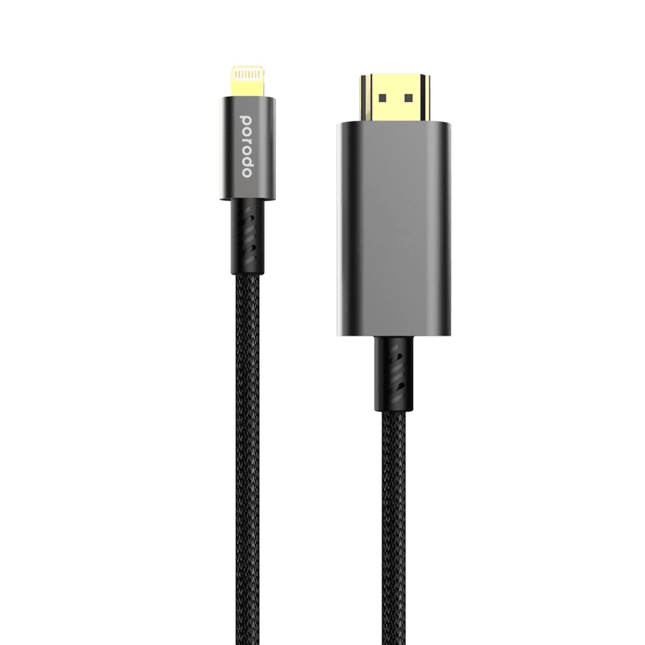 Porodo 4K Hdmi To Type Lighting Cable 1.8M - Black