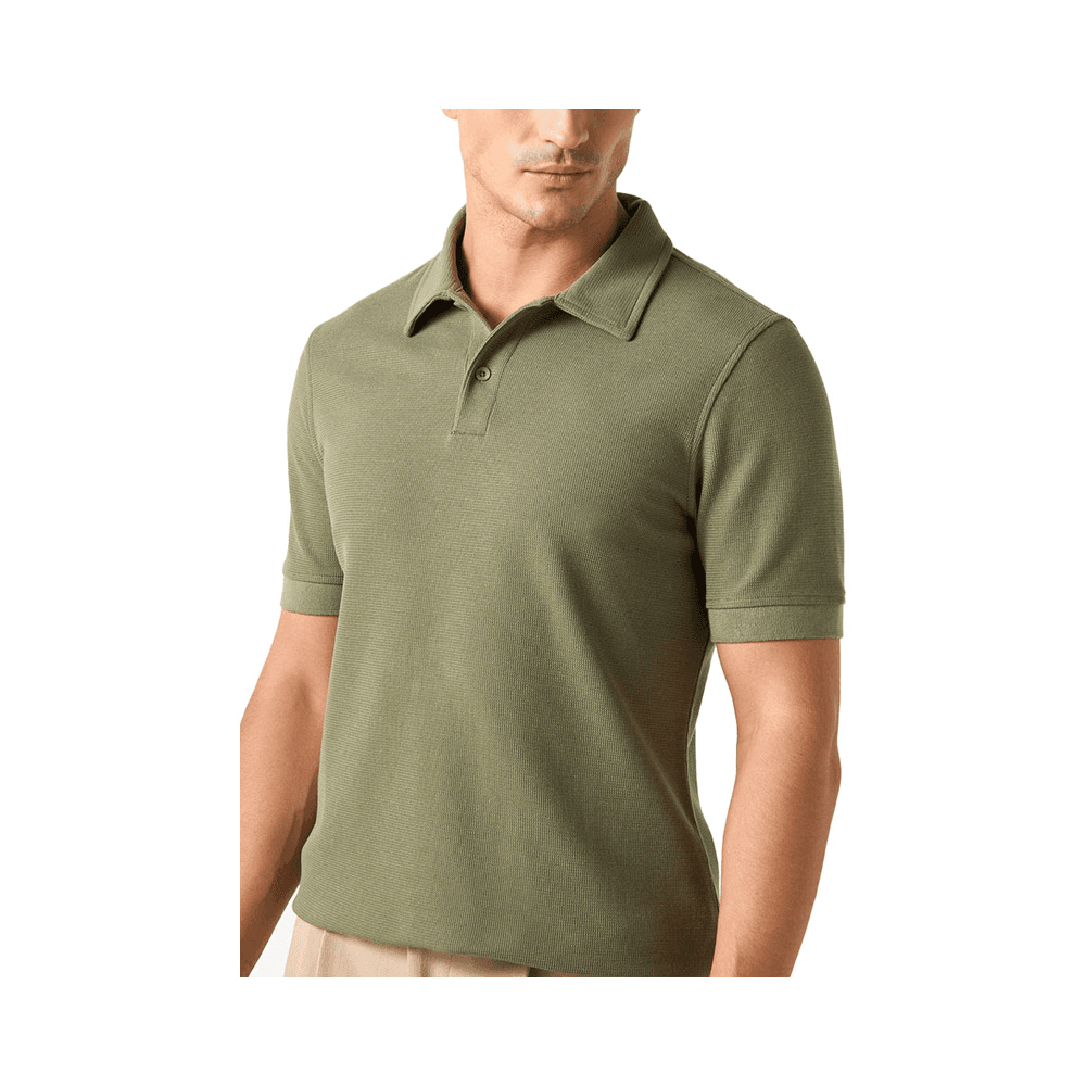 Polo T-shirt with Short Sleeves for Men - Olive Green - Size - L