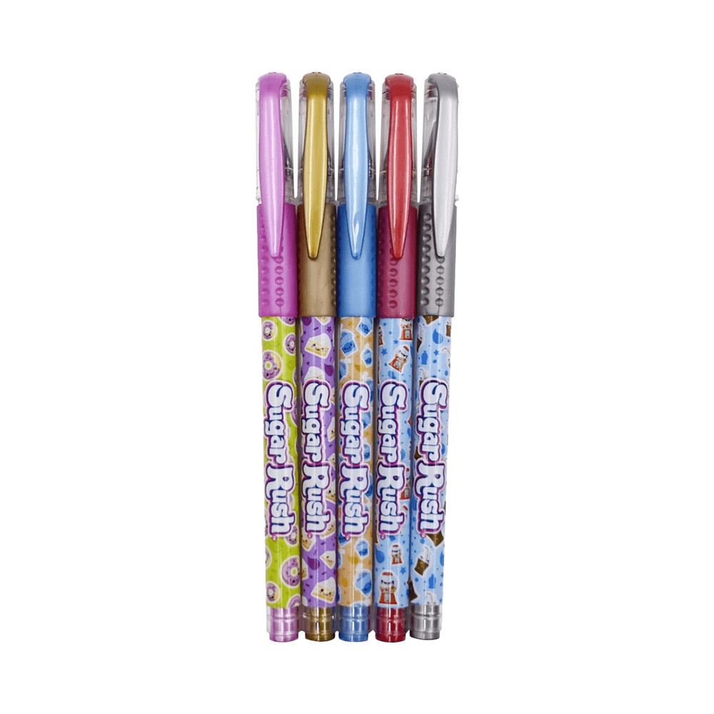Scentos Sugar Rush Scented Metallic Gel Pens Set 5Pcs