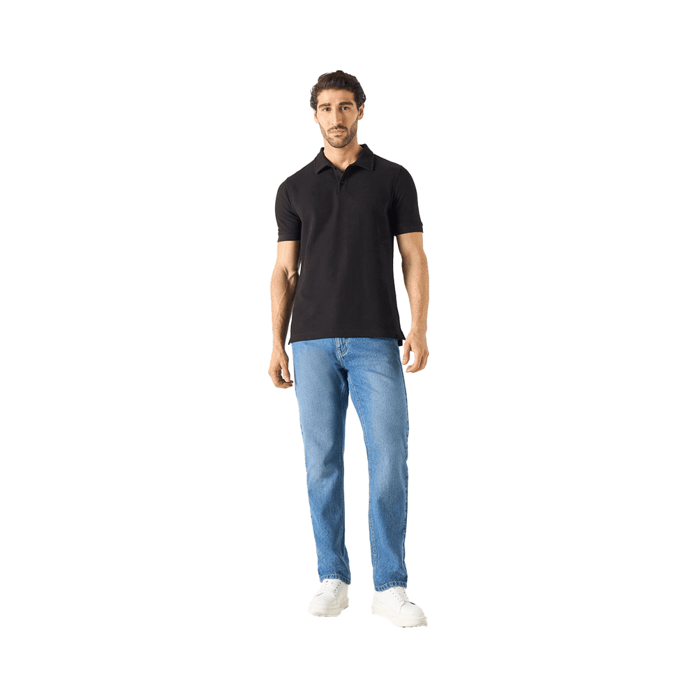 Polo T-shirt with Short Sleeves for Men - Black - Size - L
