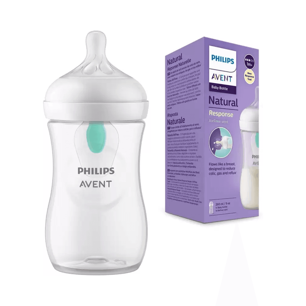 Philips SCY673/01 Avent Natural Response Baby Bottle with Airfree Vent 1m+ 260ml 