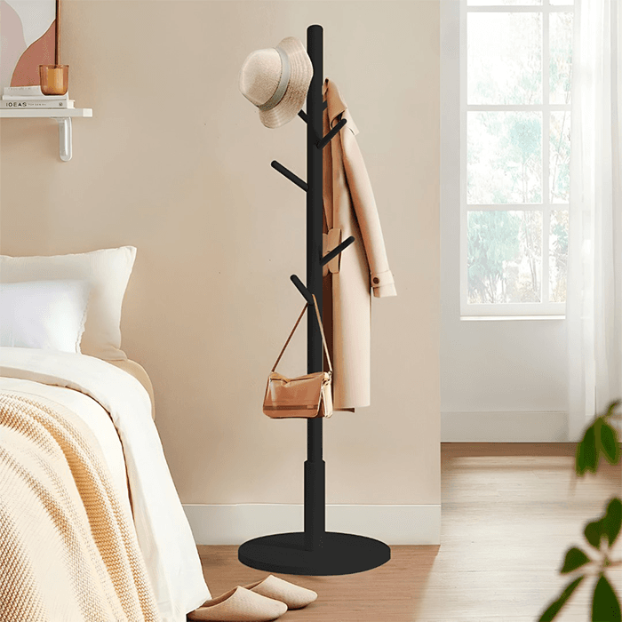 Wooden Coat Rack -BLACK