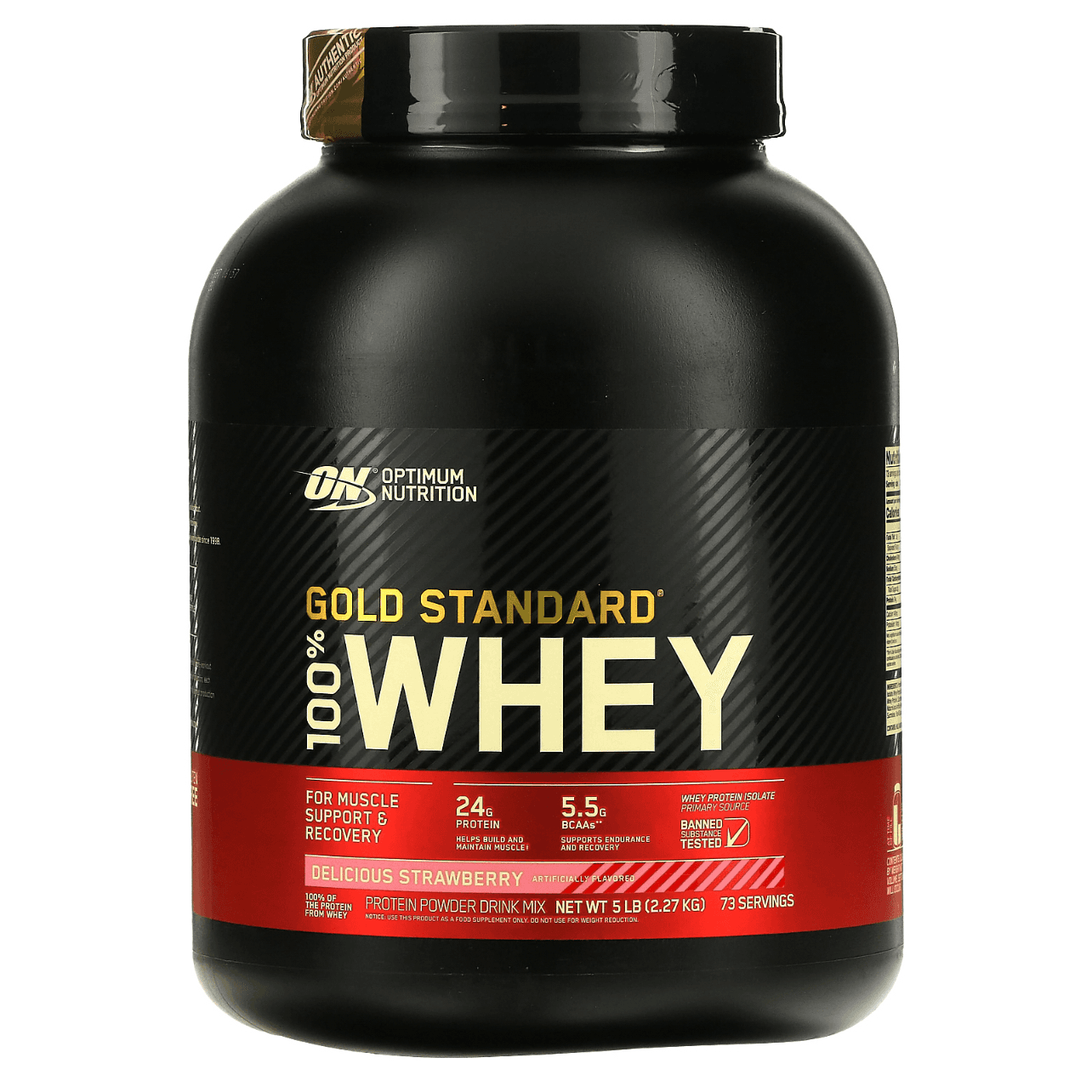 Optimum Nutrition, Gold Standard Whey, 5 Lb, Delicious Strawberry