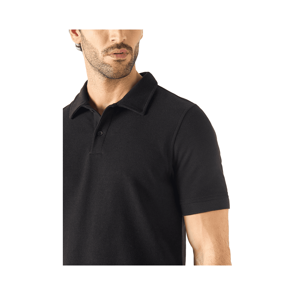 Polo T-shirt with Short Sleeves for Men - Black - Size - L