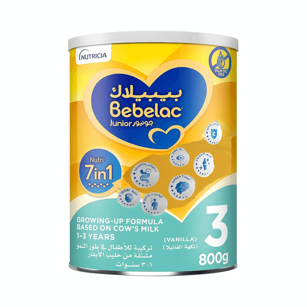Bebelac Junior 3 Nutri 7 In 1 Vanilla Flavour Growing Up Formula From Age 1-3 Years 800g