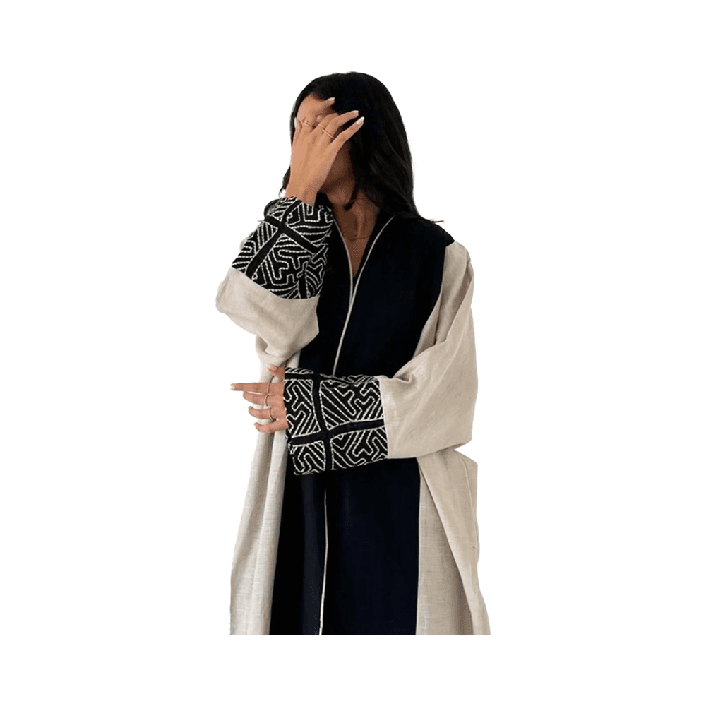 Chic Abaya for Women with Embroidered Detailing - Black