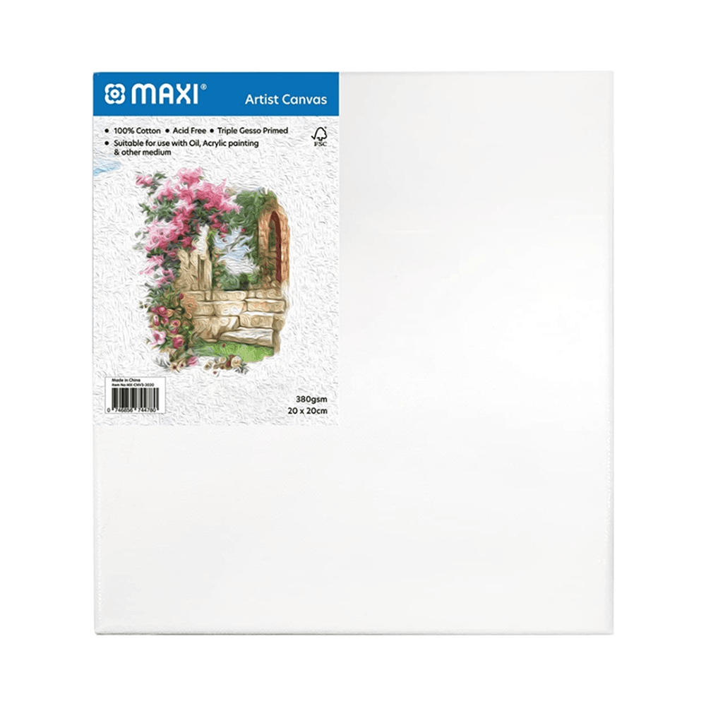 20x20 CM Stretched Cotton Canvas Board 380gsm  