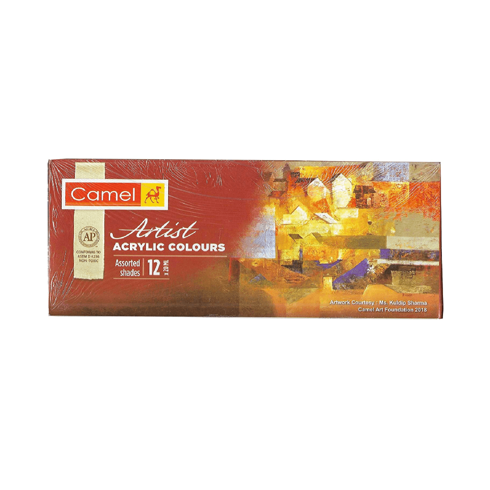 Camel Artist Acrylic Colours 20ml 12Pcs - Assorted Shades