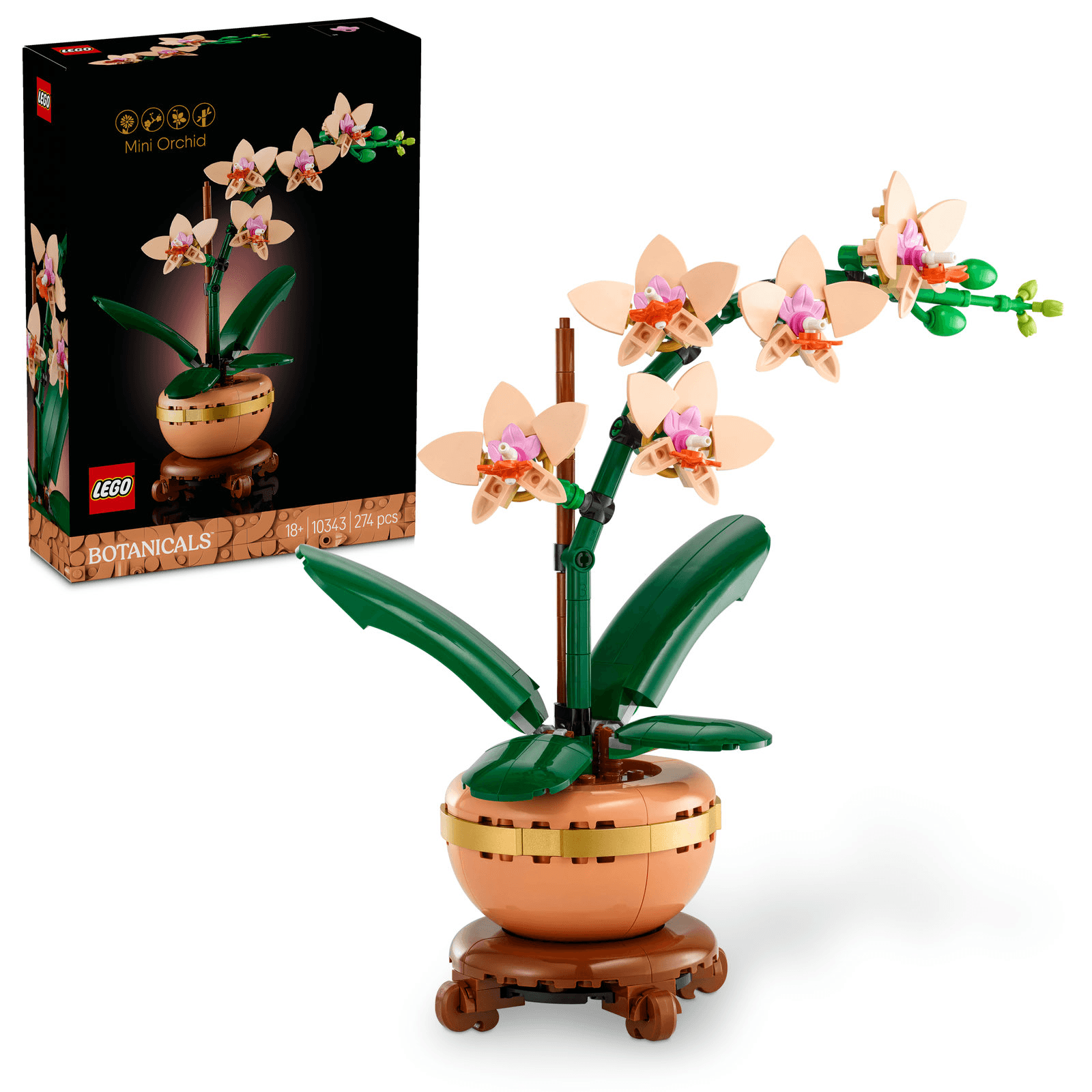 LEGO 10343 Botanicals Mini Orchid Plant Gift Building Set 274Pcs