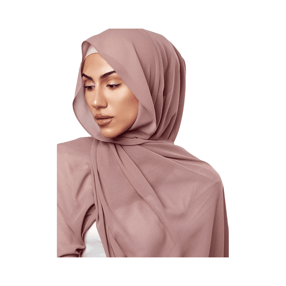 2-Piece Pink Hijab Scarf and Cap Set for Women