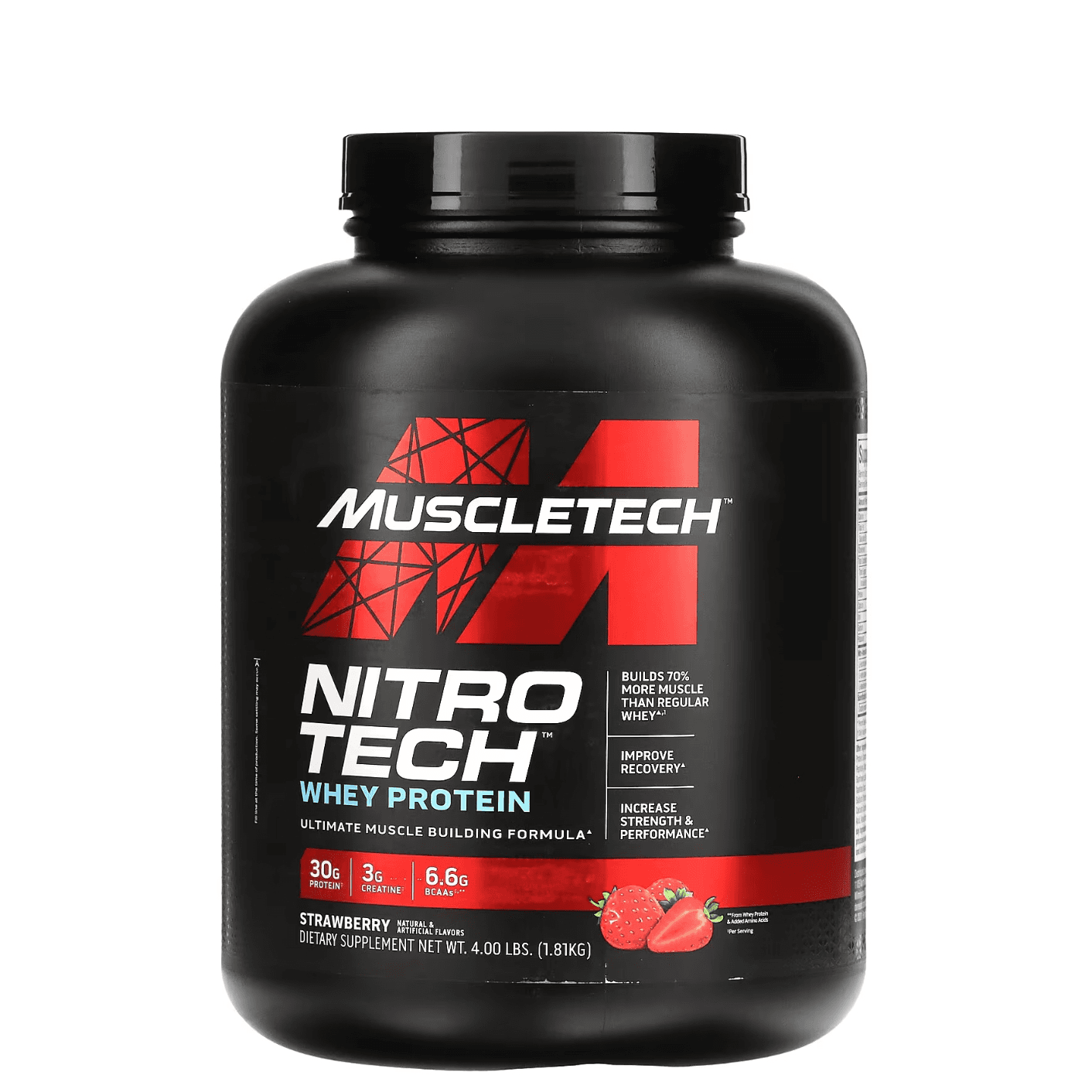 Muscletech, Nitrotech Whey Protein, 4 Lb, Strawberry