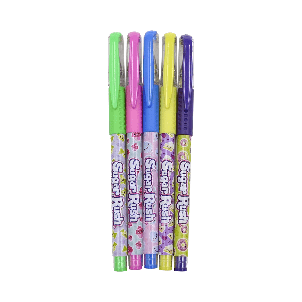 Scentos Sugar Rush Scented Gel Pens Set 5Pcs - Neon