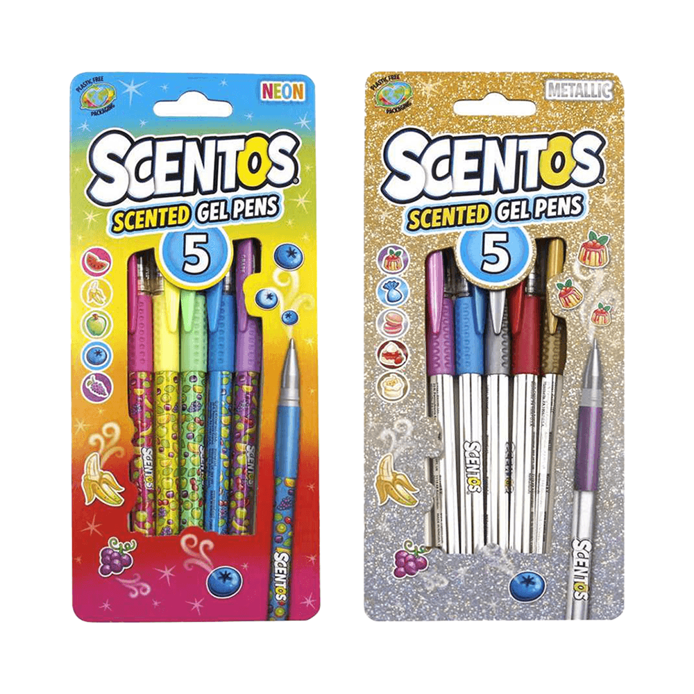 Scentos Scented Neon & Metallic Gel Pens Set 10Pcs