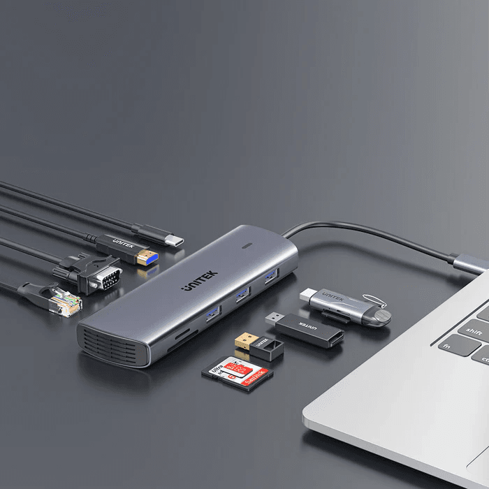 9-In-1 Usb-C Hub With Dual Display, Dual Card Reader And 100W Pd