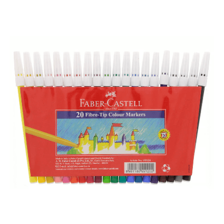 Faber Castell 20pcs Fibre Tip Colour Markers