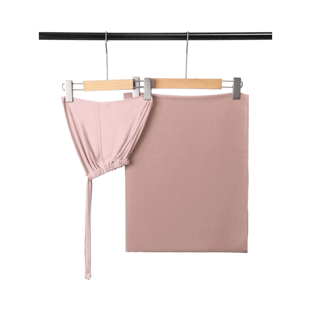 2-Piece Pink Hijab Scarf and Cap Set for Women