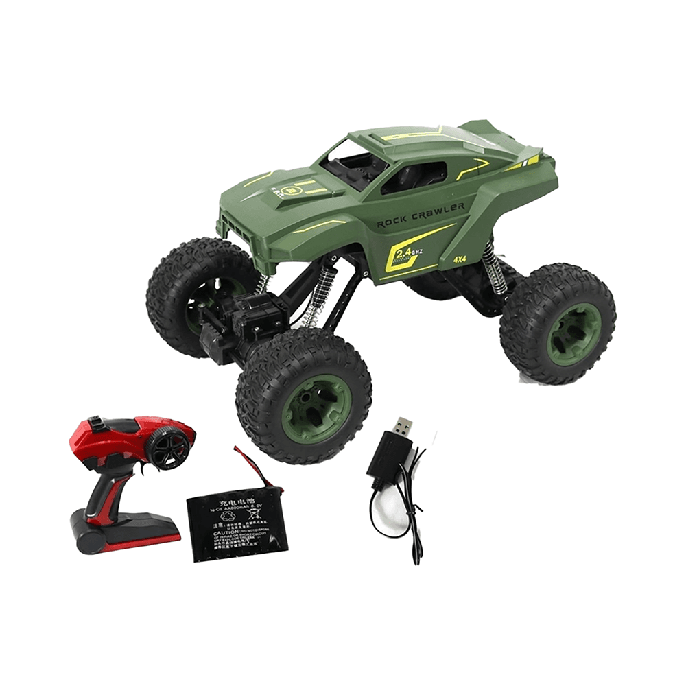 Chassis Raise & Lower Plastic 1:10 Scale Model Remote Control Rock Crawler - Green/ Black 26617B