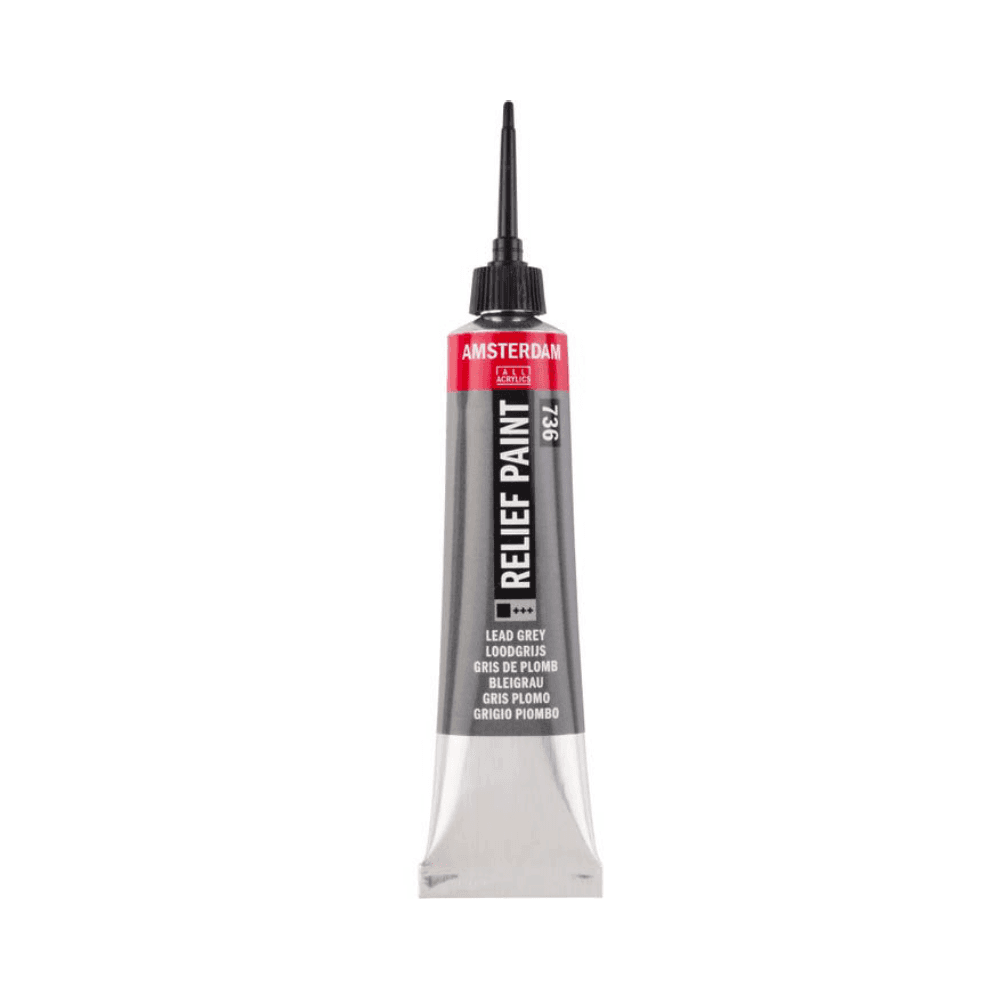 Amsterdam Relief Paint 20ml - Lead Grey 736