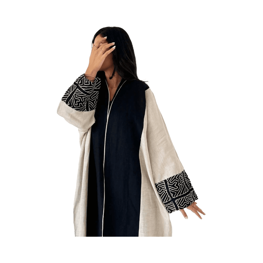 Chic Abaya for Women with Embroidered Detailing - Black