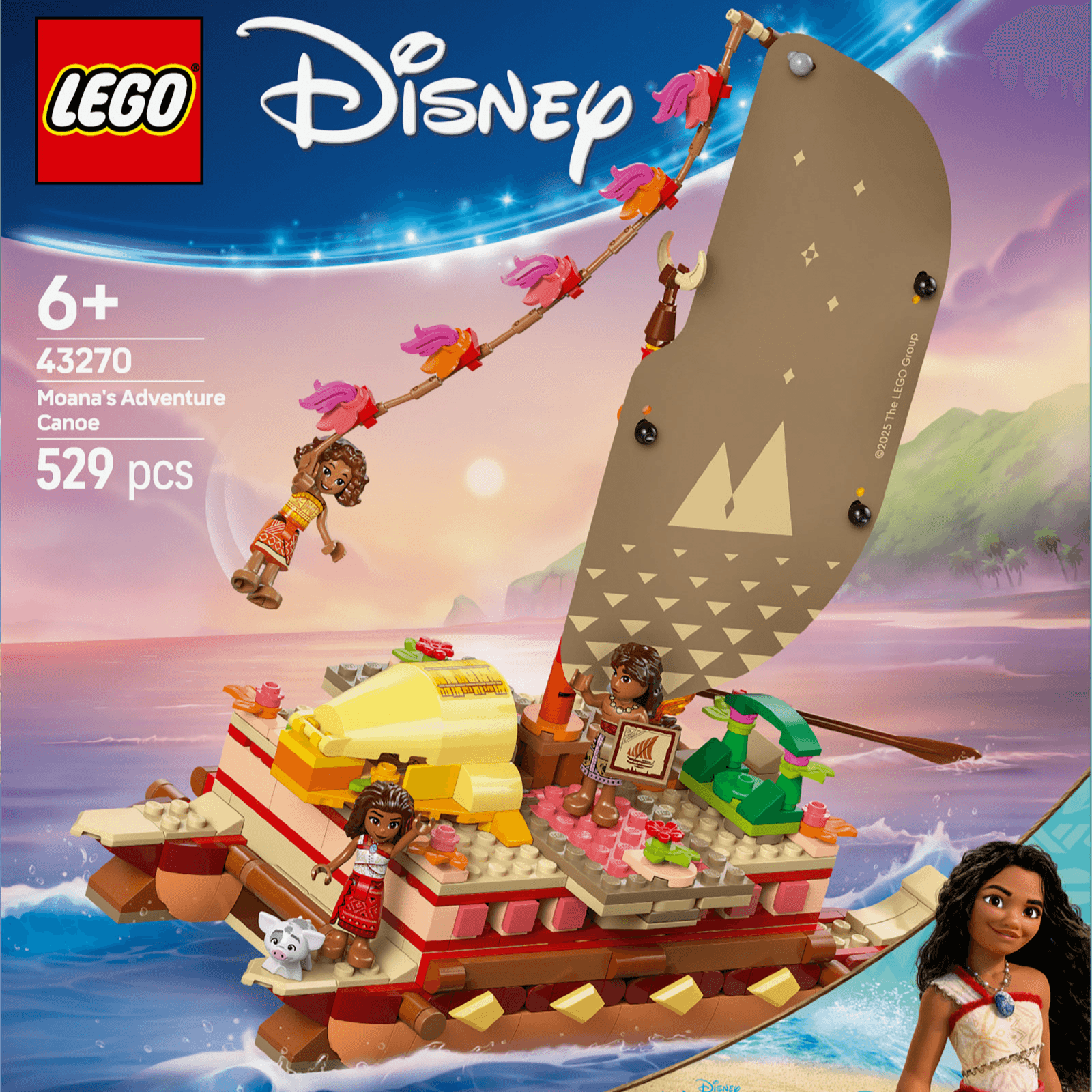Lego Disney Moana’S Adventure Canoe 43270 Building Set (529 Pieces)