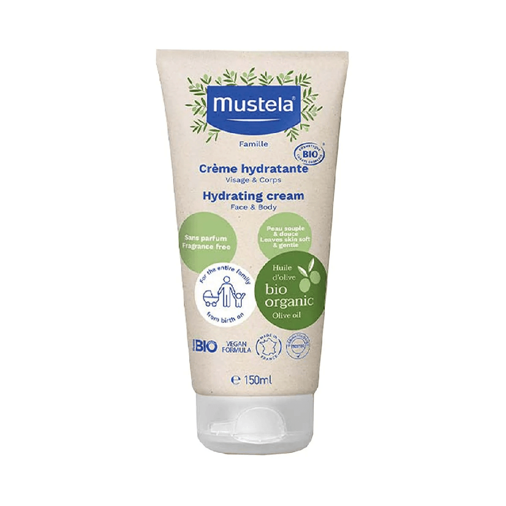 Mustela Bio Organic Hydrating Fragrance-Free Face & Body Cream For Whole Family 150ml