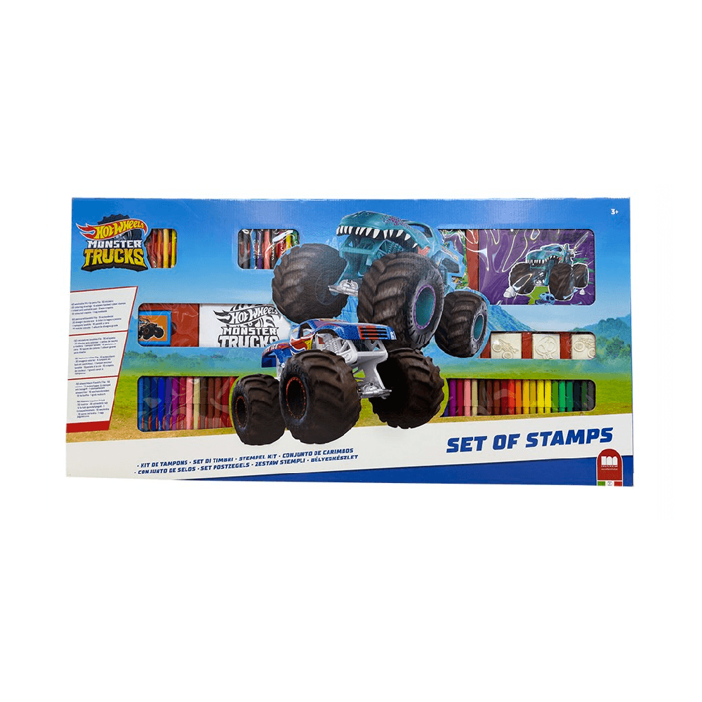 Hot Wheels Monster Trucks Multi Print Mega Maxi Felt Tip Pens Set