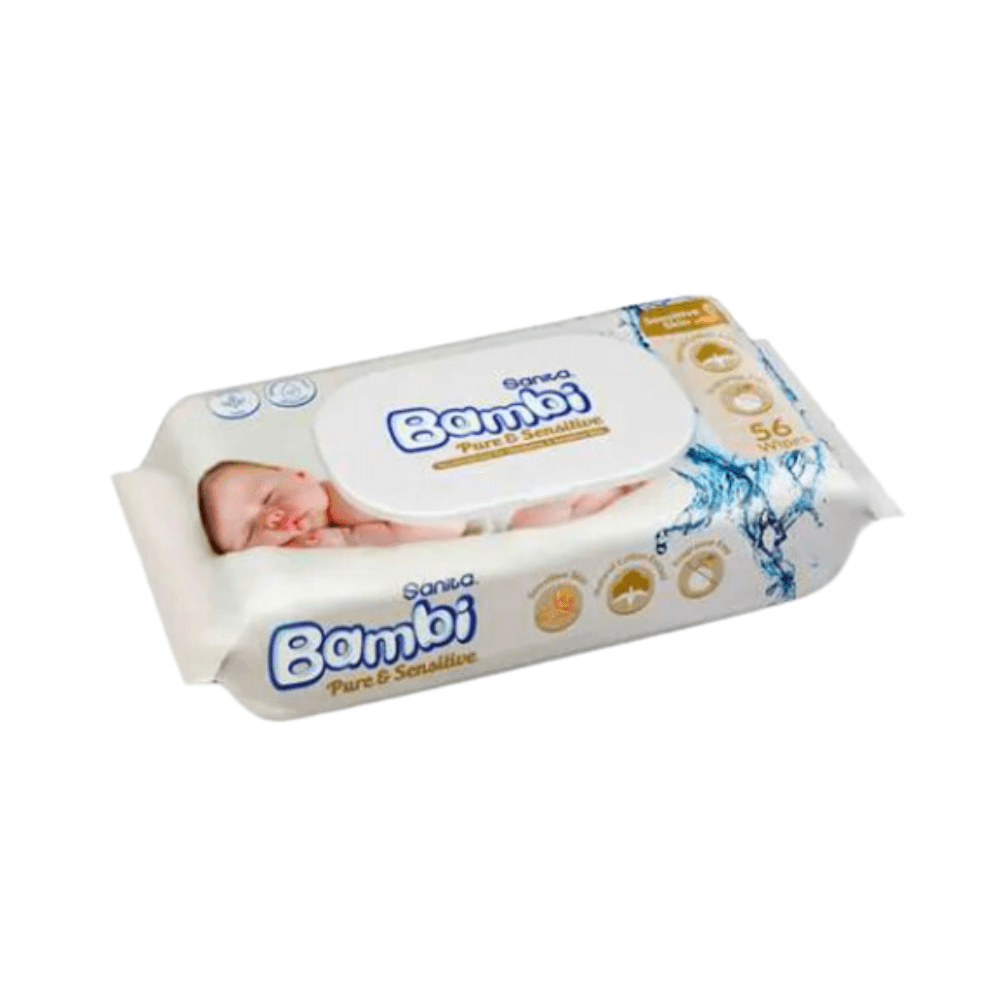 Sanita Bambi Pure & Sensitive Baby Wipes 56Pcs